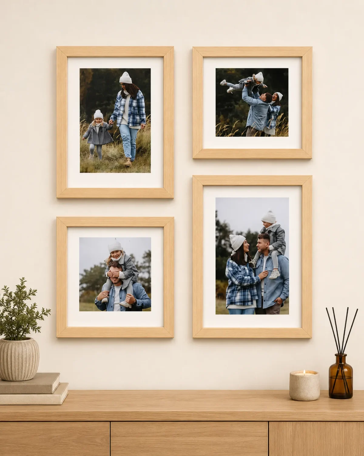 4'lü Ahşap Fotoğraf Çerçeve Seti