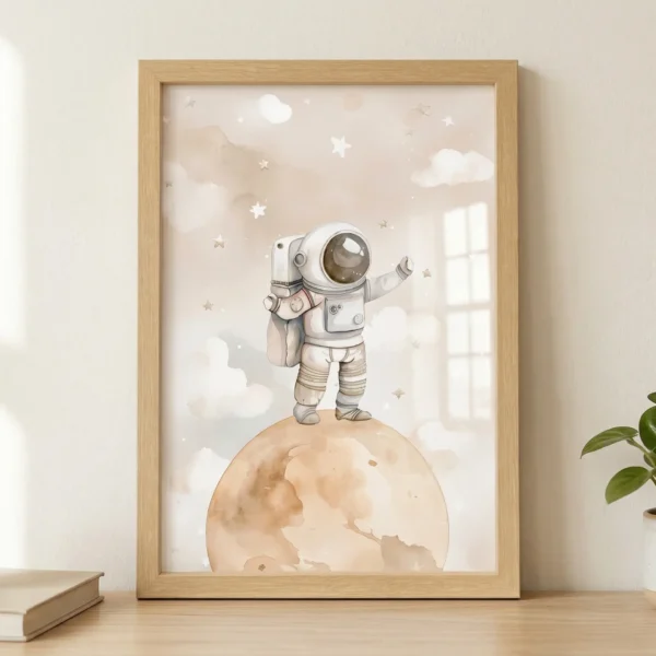Astronot Çerçeveli Tablo