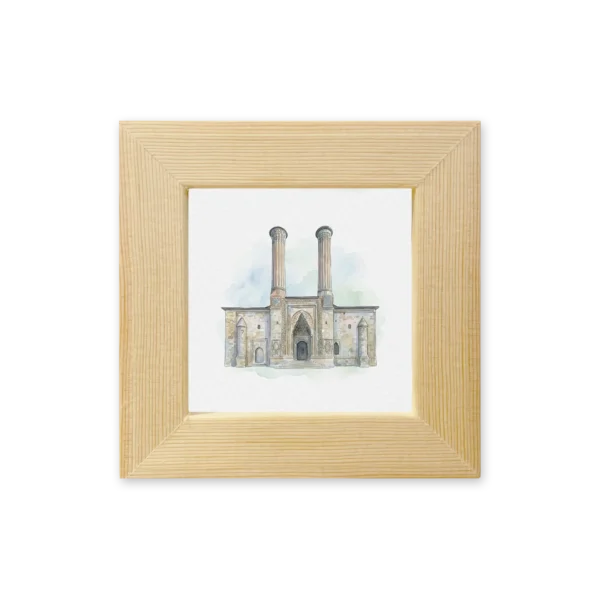 Erzurum Çifte Minareli Medrese Çerçeveli Magnet