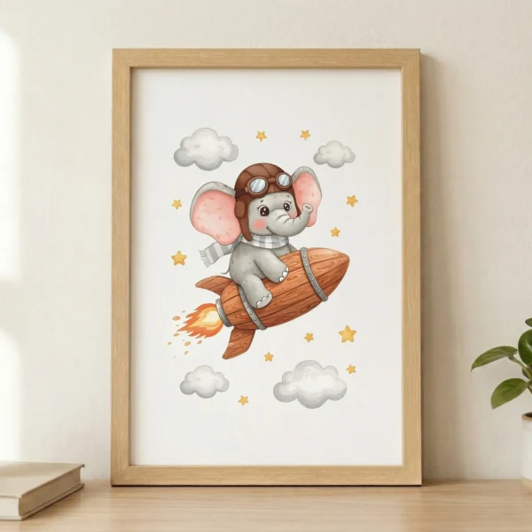 Fil Yollarda Çerçeveli Tablo