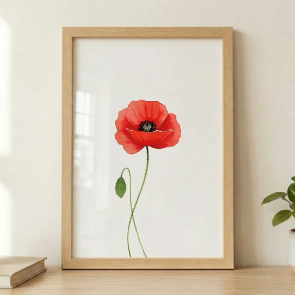 Gelincik Çiçeği Çerçeveli Tablo