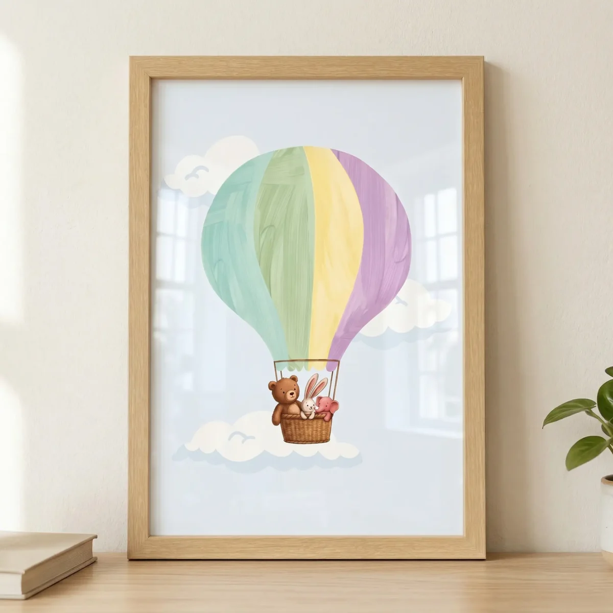 Hava Balonu Çerçeveli Tablo