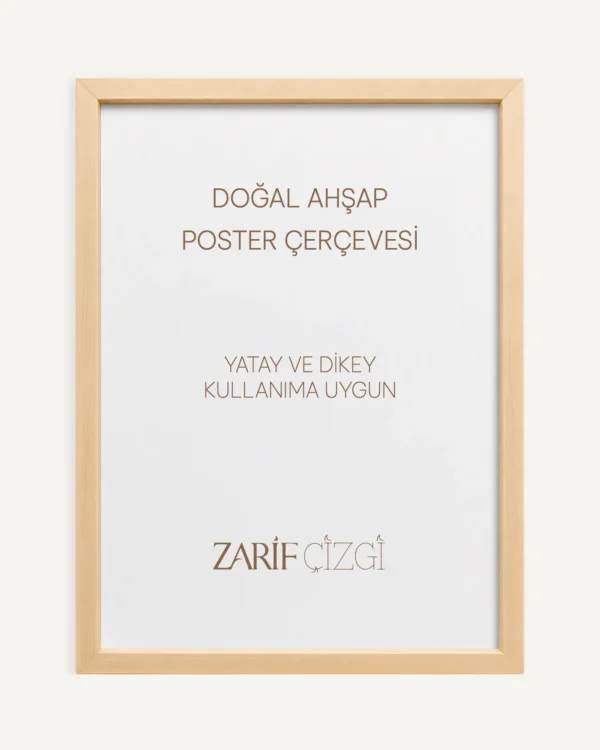 İnce Doğal Ahşap Poster Çerçevesi