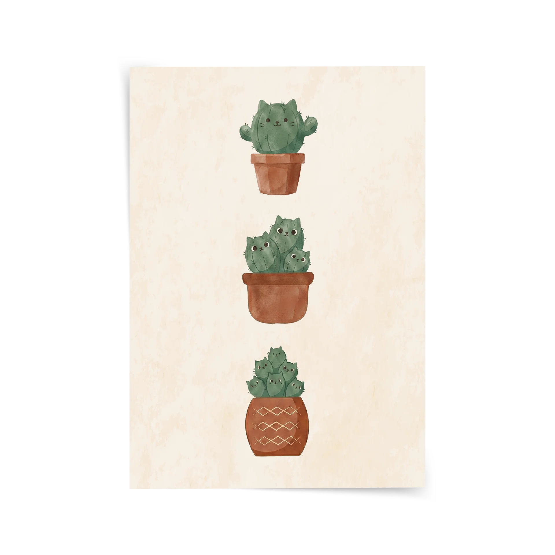 kaktus-kediler Kaktüs Kediler Poster & Çerçeveli Tablo