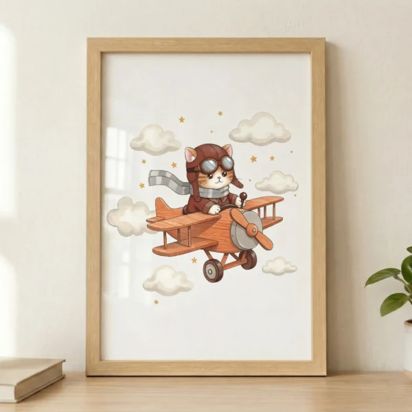 Kedi Yollarda Çerçeveli Tablo