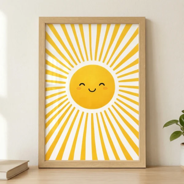 Mutlu Güneş Çerçeveli Tablo